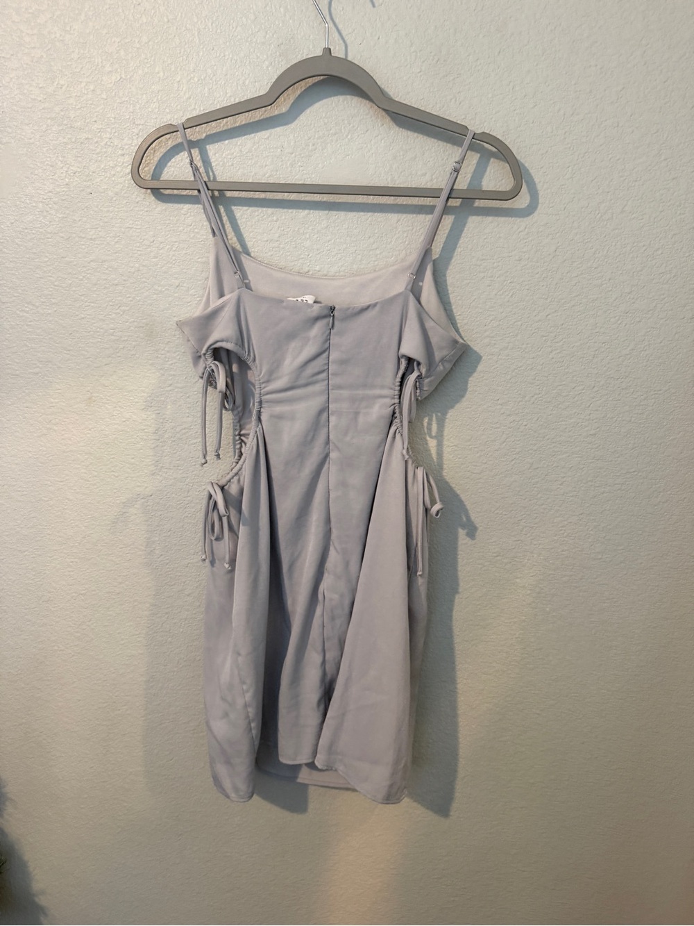 Le Lis Lavender Gray Spaghetti Strap Ruched Mini Dress - Picture 3 of 4